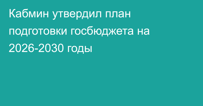 Кабмин утвердил план подготовки госбюджета на 2026-2030 годы